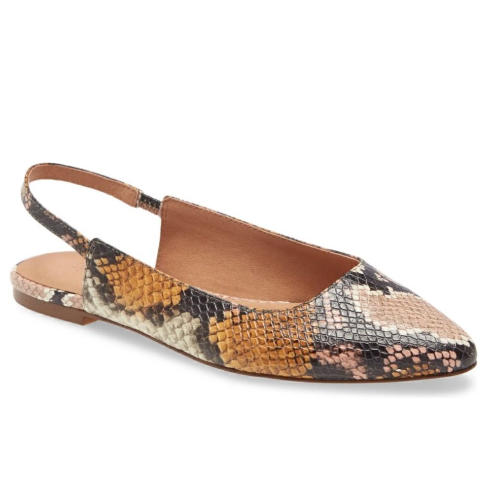 Madewell Margo‎ Leather Animal Print Mule